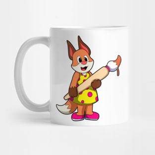 Fox as Painter with Brush & Paint Mug